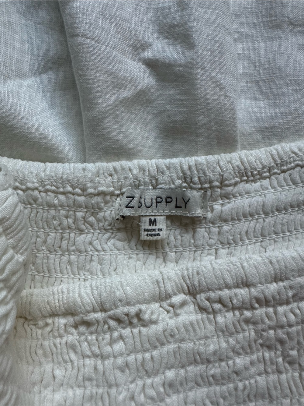 Z Supply White Smocked Top Maxi - Picture 2 of 6